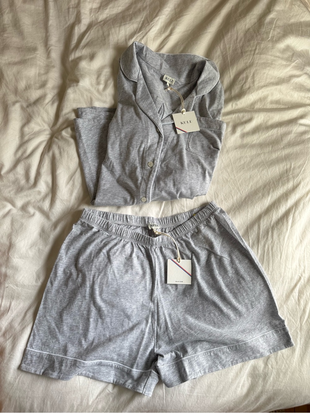 KULE luxury 100% organic cotton Light Heather Gray Pajama Set